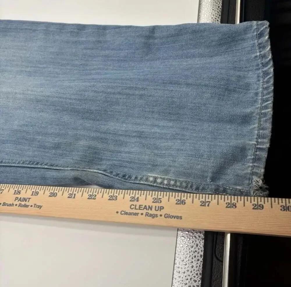 Ecko Unltd. Vintage Denim Jeans with Embroidered Skull Patch, Baggy Fit, Size 38